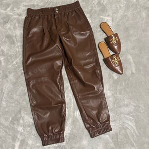 Faux leather pants